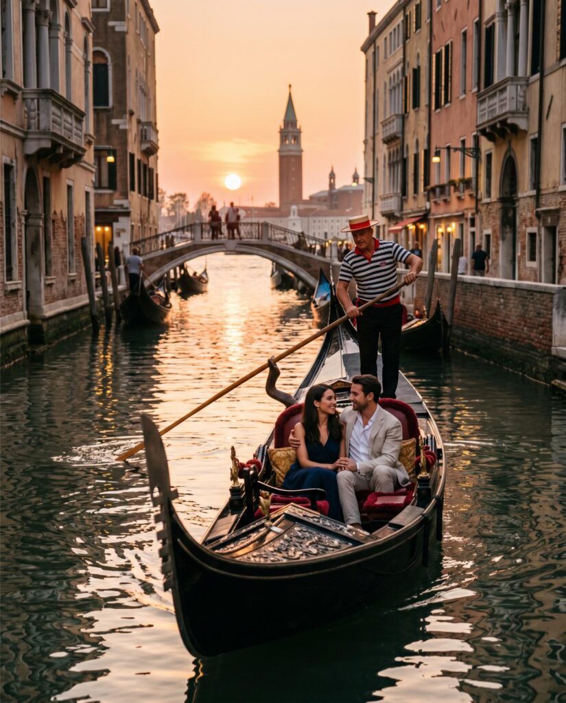 Gondola Sunset Venezia — Tramonto sui Canali
